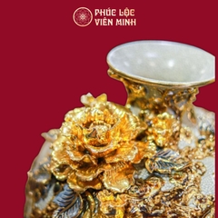 Mai Bình Công Danh Phú Quý Men Rạn Vẽ Vàng Gốm Sứ Bát Tràng - Phúc Lộc Viên Minh