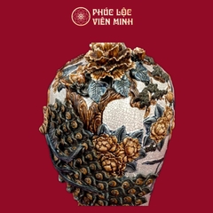 Mai Bình Công Danh Phú Quý Men Rạn Đắp Nổi Gốm Sứ Bát Tràng - Phúc Lộc Viên Minh