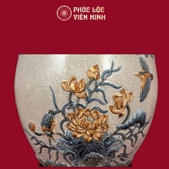 Thống Công Danh Phú Quý Men Vàng Vẽ Vàng Gốm Sứ Bát Tràng - Phúc Lộc Viên Minh