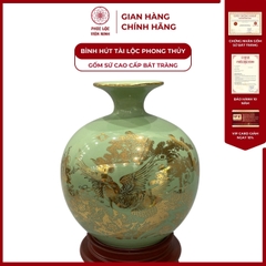 Bình Hút Lộc Đắc Lộc Toàn Gia Dán Decal Vàng Kim Gốm Sứ Bát Tràng - Phúc Lộc Viên Minh
