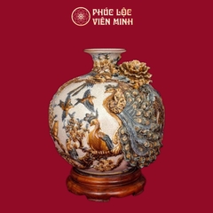 Bình Hút Lộc Công Danh Phú Quý Men Rạn Gốm Sứ Bát Tràng - Phúc Lộc Viên Minh