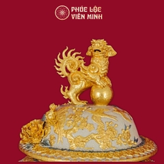 Chóe Phú Quý Trường Xuân 80L Men Rạn Dát Vàng Gốm Sứ Bát Tràng - Phúc Lộc Viên Minh