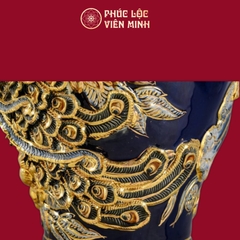 Mai Bình Công Danh Phú Quý Men Xanh Coban Vẽ Vàng Gốm Sứ Bát Tràng - Phúc Lộc Viên Minh