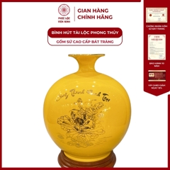 Bình Hút Lộc Công Thành Danh Toại Dán Decal Vàng Kim Gốm Sứ Bát Tràng - Phúc Lộc Viên Minh