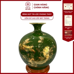 Bình Hút Lộc Niên Niên Hữu Dư Dán Decal Vàng Kim Gốm Sứ Bát Tràng - Phúc Lộc Viên Minh