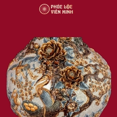 Tỏi Đắp Nổi Men Rạn Diên Niên Trường Thọ Gốm Sứ Bát Tràng- Phúc Lộc Viên Minh