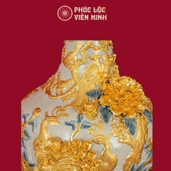 Tỏi Công Danh Phú Quý 45cm Men Rạn Dát Vàng Gốm Sứ Bát Tràng - Phúc Lộc Viên Minh