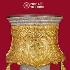 Đèn Mạc Long Chầu Nguyệt Men Rạn Dát Vàng Gốm Sứ Bát Tràng - Phúc Lộc Viên Minh