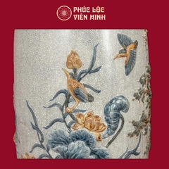 Lộc Bình Phú Quý Trường Xuân Đắp Nổi Men Rạn Cao Cấp Gốm Sứ Bát Tràng - Phúc Lộc Viên Minh