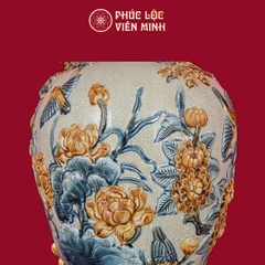 Mai Bình Phú Quý Trường Xuân Men Rạn Dát Vàng Gốm Sứ Bát Tràng - Phúc Lộc Viên Minh