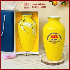 Bình Hoa In Logo Cao Cấp Gốm Sứ Bát Tràng - Phúc Lộc Viên Minh - LD028