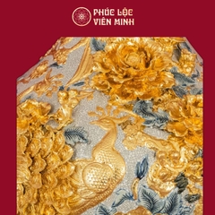 Tỏi Đắp Nổi Men Rạn Phú Quý Trường Xuân Dát Vàng Cao Cấp Gốm Sứ Bát Tràng - Phúc Lộc Viên Minh