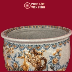 Thống Công Danh Phú Quý Men Vàng Vẽ Vàng Gốm Sứ Bát Tràng - Phúc Lộc Viên Minh