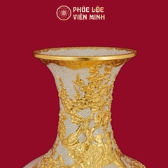 Tỏi Công Danh Phú Quý 40cm Men Rạn Dát Vàng Gốm Sứ Bát Tràng - Phúc Lộc Viên Minh