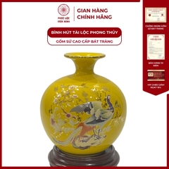 Bình Hút Lộc Chữ Tài Lộc Dán Decal Vàng Kim Gốm Sứ Bát Tràng - Phúc Lộc Viên Minh - PLVM161