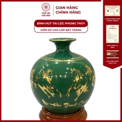 Bình Hút Lộc Mã Đáo Thành Công Dán Decal Vàng Kim Gốm Sứ Bát Tràng - Phúc Lộc Viên Minh