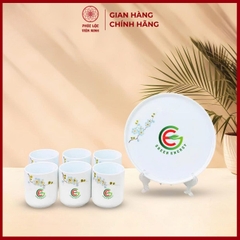 Cốc In Logo Cao Cấp Gốm Sứ Bát Tràng - Phúc Lộc Viên Minh - LD048