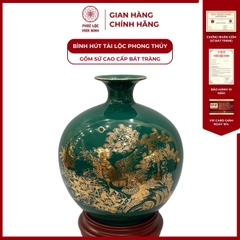 Bình Hút Lộc Đắc Lộc Toàn Gia Dán Decal Vàng Kim Gốm Sứ Bát Tràng - Phúc Lộc Viên Minh