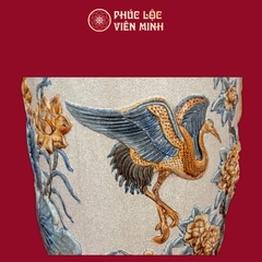 Lọ Lộc Bình Đắp Nổi Men Rạn Diên Niên Trường Thọ Cao Cấp Gốm Sứ Bát Tràng - Phúc Lộc Viên Minh