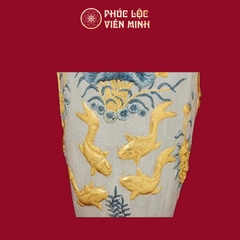 Lộc Bình Phú Quý Trường Xuân Men Rạn Dát Vàng Gốm Sứ Bát Tràng - Phúc Lộc Viên Minh