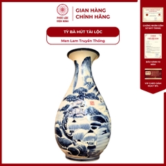 Tỳ Bà Phong Thủy Men Lam Gốm Sứ Bát Tràng - Phúc Lộc Viên Minh - PLVM1200