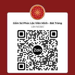 Bộ Ấm Chén Cao Cấp Gốm Sứ Bát Tràng - Phúc Lộc Viên Minh - LD067