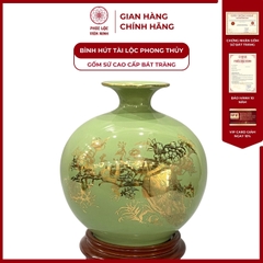 Bình Hút Lộc Phúc Lộc Khang Ninh Vẽ Vàng Kim Gốm Sứ Bát Tràng - Phúc Lộc Viên Minh