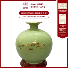 Bình Hút Lộc Mã Đáo Thành Công Dán Decal Vàng Kim Gốm Sứ Bát Tràng - Phúc Lộc Viên Minh