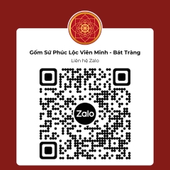 Đôi Lộc Bình Men Rạn Phúc Đức Kênh Bong Đắp Nổi Gốm Sứ Bát Tràng - Phúc Lộc Viên Minh - PL1521