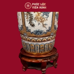 Lọ Lộc Bình Đắp Nổi Men Rạn Diên Niên Trường Thọ Cao Cấp Gốm Sứ Bát Tràng - Phúc Lộc Viên Minh