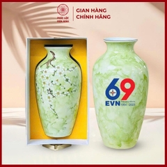 Bình Hoa In Logo Cao Cấp Gốm Sứ Bát Tràng - Phúc Lộc Viên Minh - LD030
