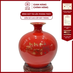 Bình Hút Lộc Niên Niên Hữu Dư Dán Decal Vàng Kim Gốm Sứ Bát Tràng - Phúc Lộc Viên Minh