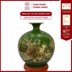 Bình Hút Lộc Công Thành Danh Toại Dán Decal Vàng Kim Gốm Sứ Bát Tràng - Phúc Lộc Viên Minh