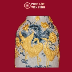 Lộc Bình Phúc Lộc Thọ Men Rạn Dát Vàng Gốm Sứ Bát Tràng - Phúc Lộc Viên Minh