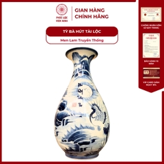 Tỳ Bà Phong Thủy Men Lam Gốm Sứ Bát Tràng - Phúc Lộc Viên Minh - PLVM1202