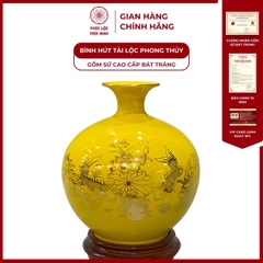 Bình Hút Lộc Niên Niên Hữu Dư Dán Decal Vàng Kim Gốm Sứ Bát Tràng - Phúc Lộc Viên Minh