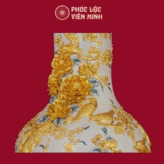 Lộc Bình Phú Quý Trường Xuân Men Rạn Dát Vàng Gốm Sứ Bát Tràng - Phúc Lộc Viên Minh
