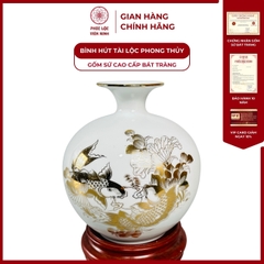 Bình Hút Lộc Niên Niên Hữu Dư Dán Decal Vàng Kim Gốm Sứ Bát Tràng - Phúc Lộc Viên Minh