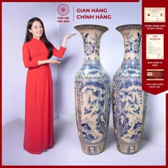 Đôi Lộc Bình Tứ Cảnh Gốm Sứ Bát Tràng - Phúc Lộc Viên Minh - PL031
