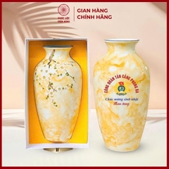 Bình Hoa In Logo Cao Cấp Gốm Sứ Bát Tràng - Phúc Lộc Viên Minh - LD032