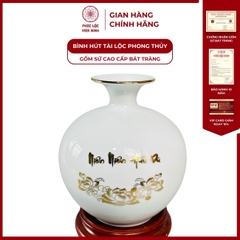 Bình Hút Lộc Niên Niên Hữu Dư Dán Decal Vàng Kim Gốm Sứ Bát Tràng - Phúc Lộc Viên Minh