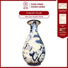 Tỳ Bà Phong Thủy Men Lam Gốm Sứ Bát Tràng - Phúc Lộc Viên Minh - PLVM1203