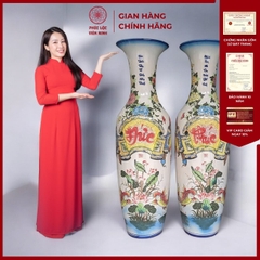 Đôi Lộc Bình Phúc Đức Gốm Sứ Bát Tràng - Phúc Lộc Viên Minh - PL032
