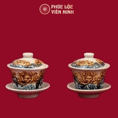 Bát Sâm Sen Men Rạn Gốm Sứ Bát Tràng - Phúc Lộc Viên Minh