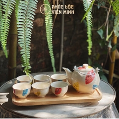 Bộ Ấm Chén Cao Cấp Gốm Sứ Bát Tràng - Phúc Lộc Viên Minh