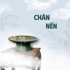 Chân Nến Men Xanh Lá Gốm Sứ Bát Tràng - Gốm Sứ Phúc Lộc Viên Minh - PLVM1562