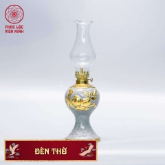Đèn Thờ Cao Cấp Đắp Nổi Gốm Sứ Bát Tràng - Phúc Lộc Viên Minh