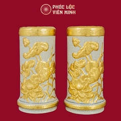 Ống Hương Sen Men Rạn Dát Vàng Gốm Sứ Bát Tràng - Phúc Lộc Viên Minh