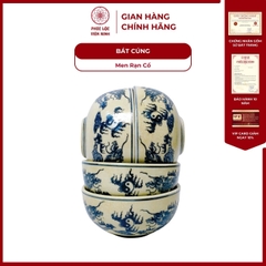 Bát Cúng Họa Tiết Rồng Men Rạn Cổ Gốm Sứ Bát Tràng - Phúc Lộc Viên Minh - PL087