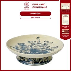 Mâm Bồng Họa Tiết Sen/Rồng Men Rạn Cổ Gốm Sứ Bát Tràng - Phúc Lộc Viên Minh - PL093